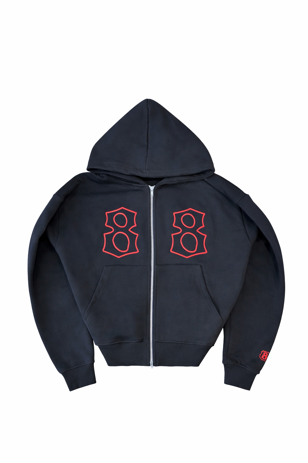 Puff Print 888 Zip-Up Hoodie