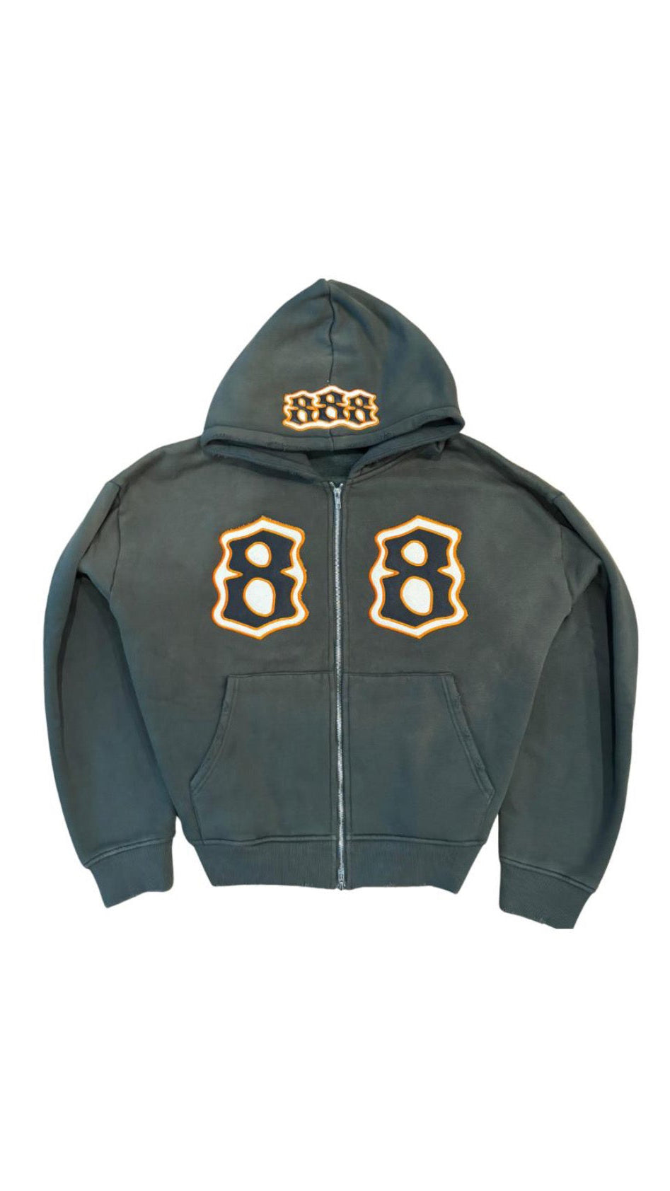 Canvas undefeated 888 Zip-Up Hoodie (Lava)